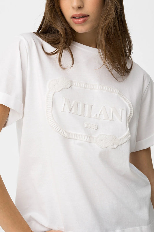 T-shirt Casual Tiffosi Branca para Mulher