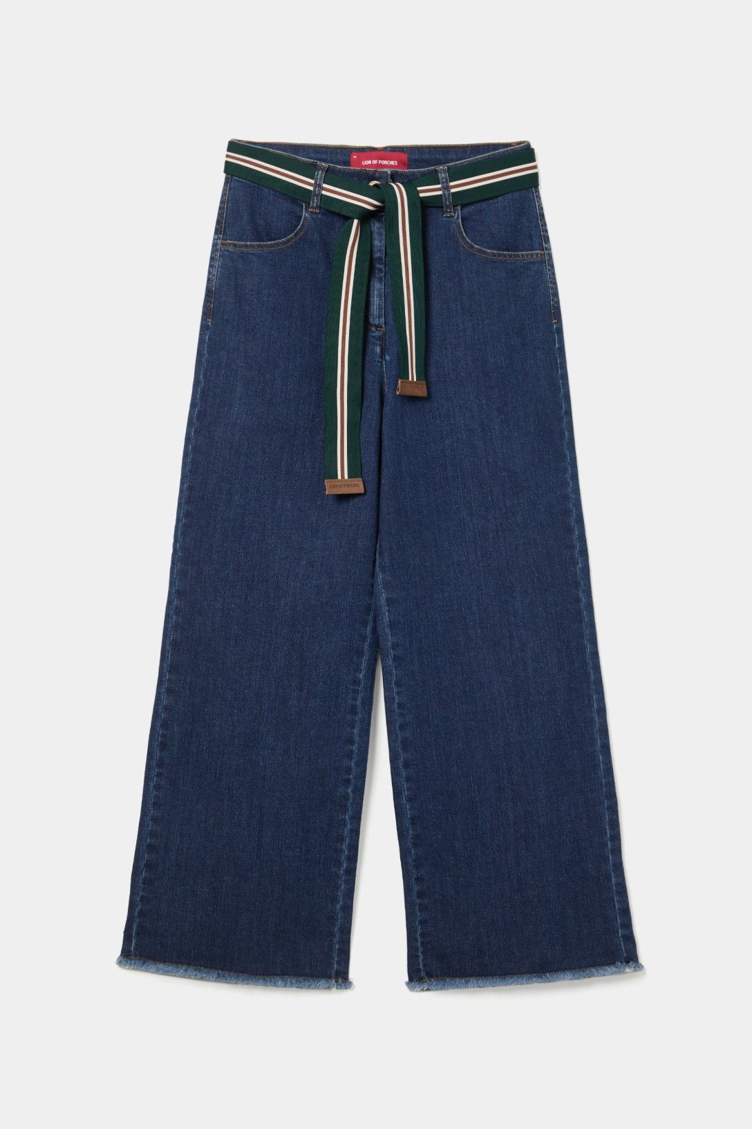Jeans culotte com cinto Lion of Porches