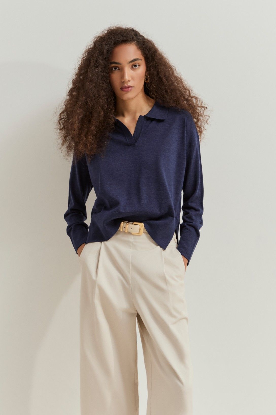 Camisola de lã com decote em V Lion of Porches