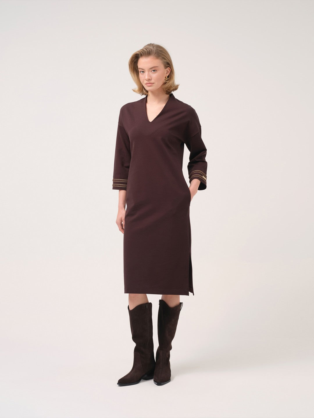 Vestido midi de malha Cristina Barros