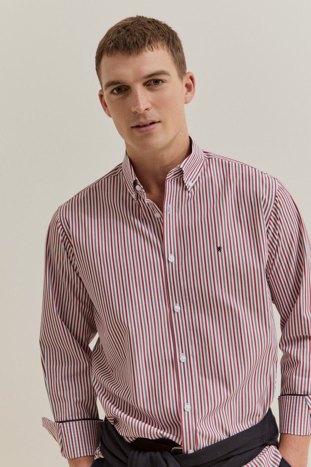 Camisa Lion of Porches Homem — riscas vermelhas