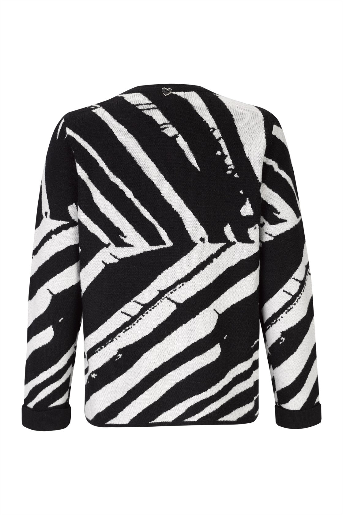 Camisola oversize com padrão zebra — Preto — Silvina Campos