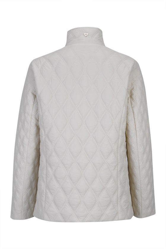 Parka acolchoada creme com molas — Creme — Silvina Campos