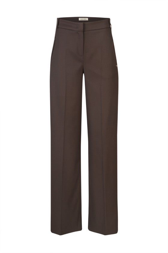 Calças pantalonas em castanho — Silvina Campos