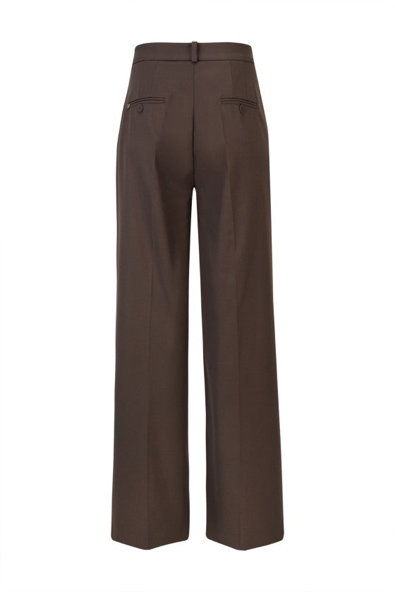 Calças pantalonas em castanho — Silvina Campos