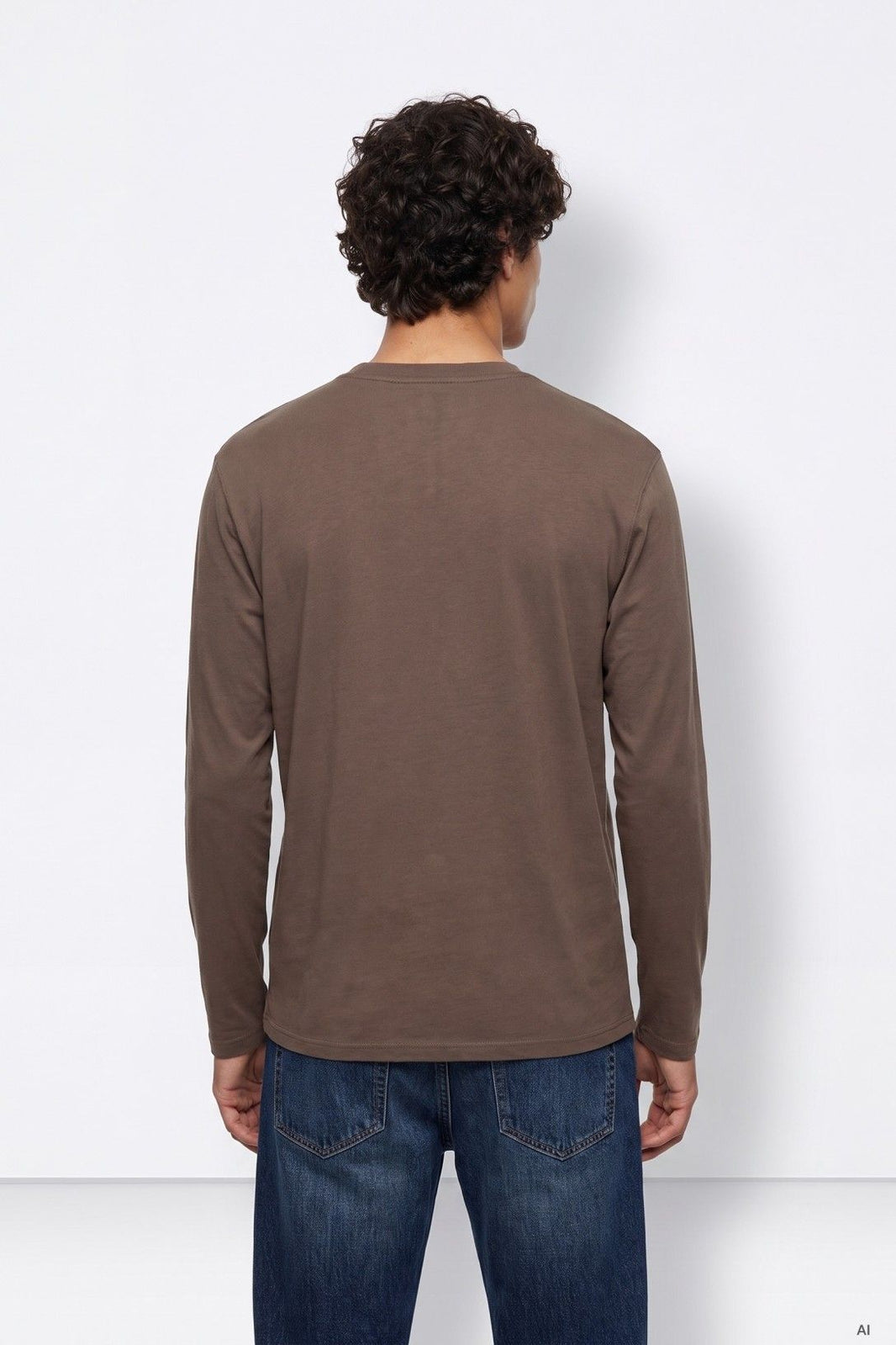 T-shirt Tiffosi Justice Homem — Castanho (203) (203) — costas em modelo