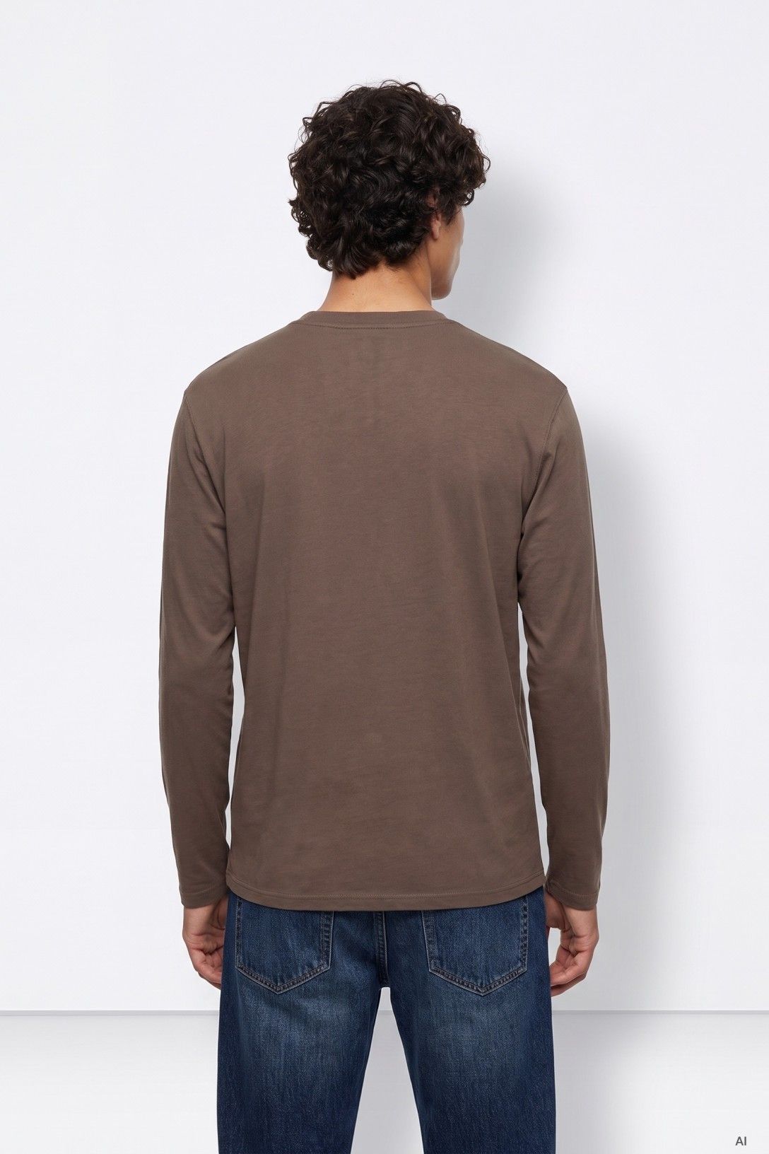T-shirt Tiffosi Justice Homem — Castanho (203) (203) — costas em modelo