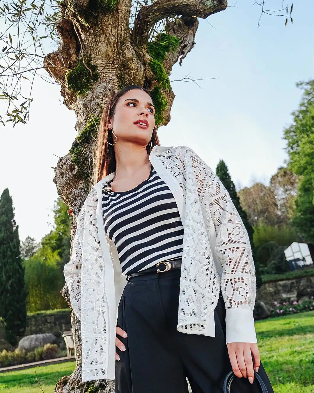 Blusa Mulher Branco Bordado