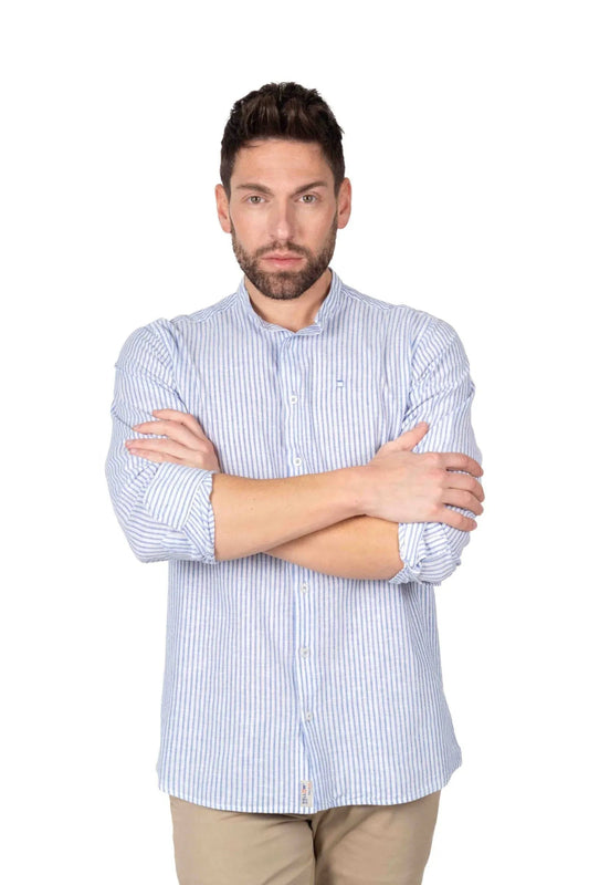 Camisa Estampada com micro listas - Armanda Boutique