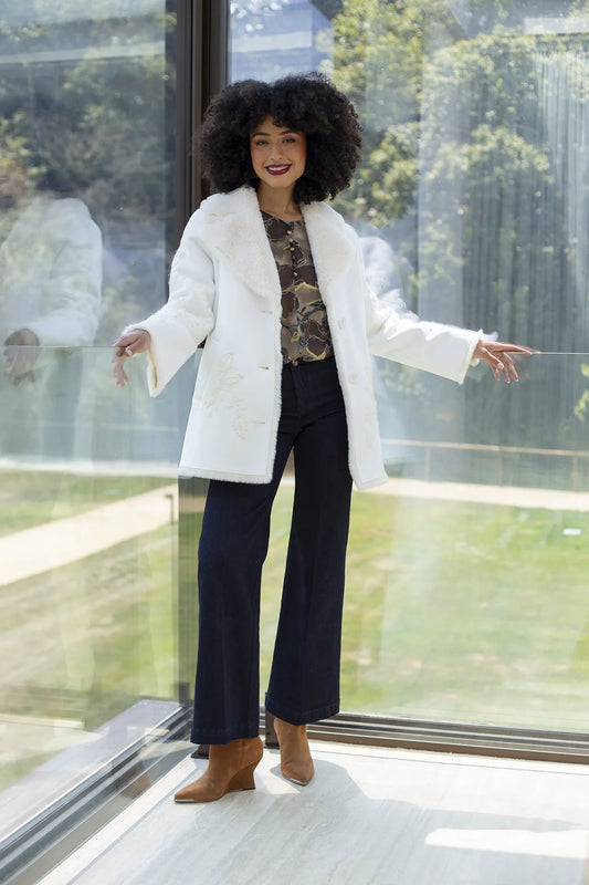 Casaco camel em pêlo Silvina Campos