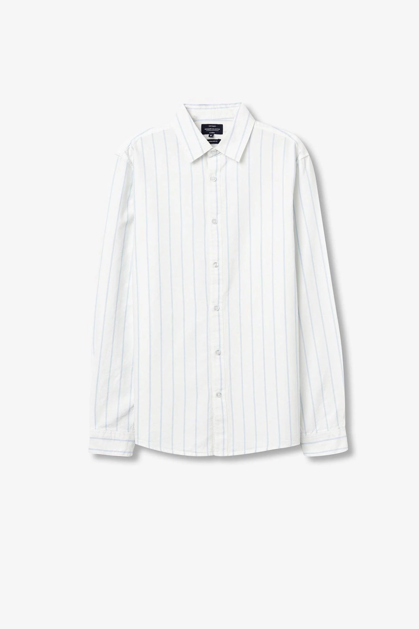 Camisa Tiffosi Branca às Riscas Azuis