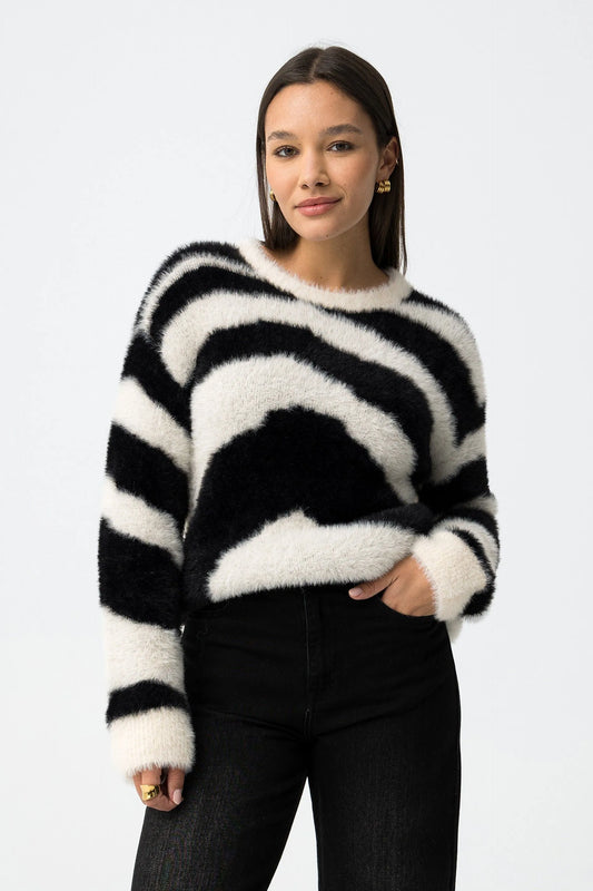 Sweater Zebra Preto e Branco