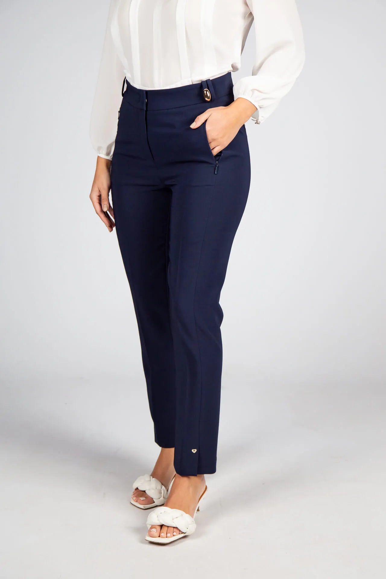 Calça Silvina Campos Mulher Azul Marinho