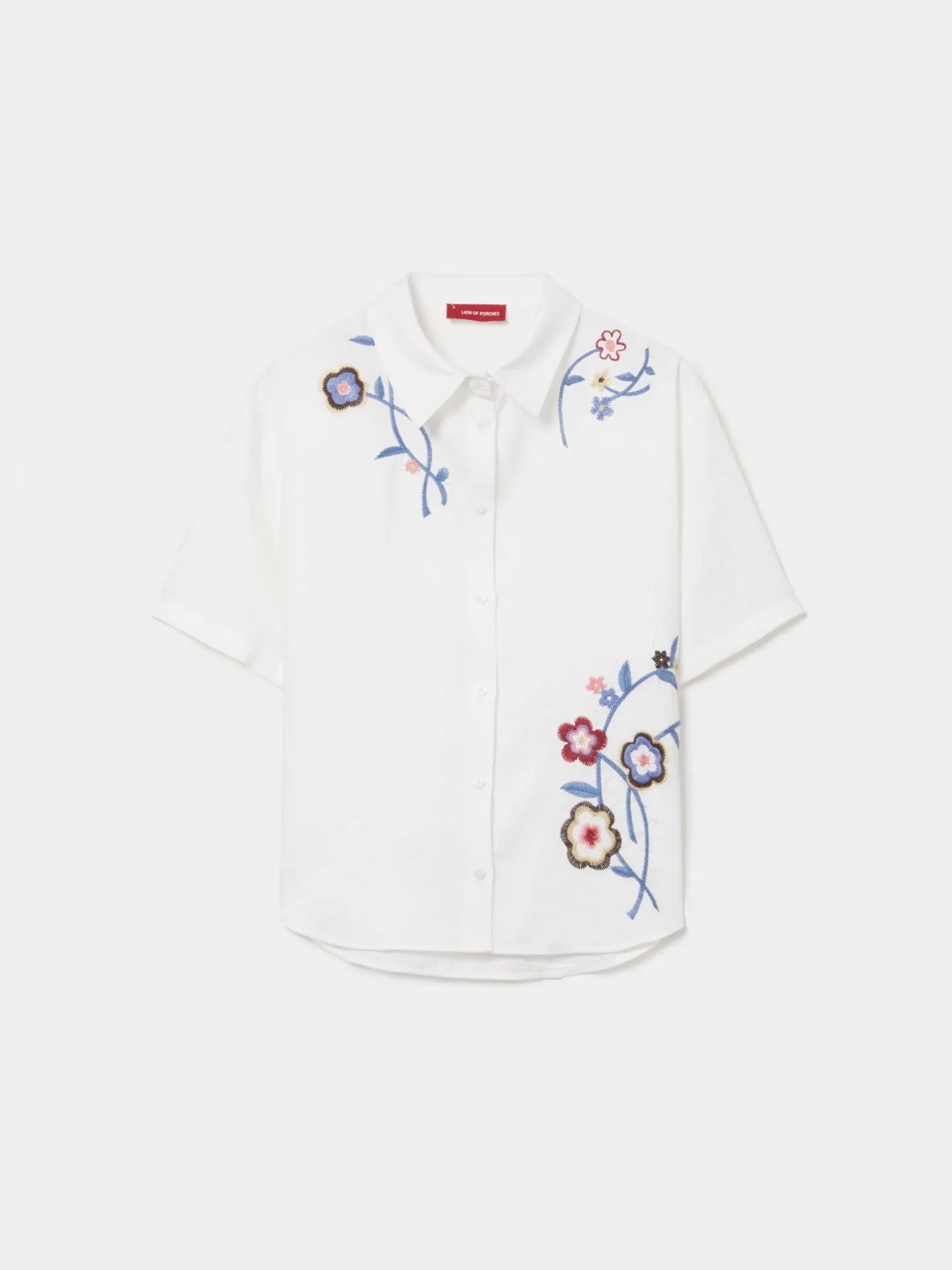 Camisa Lion of Porches com Bordado Floral Mulher
