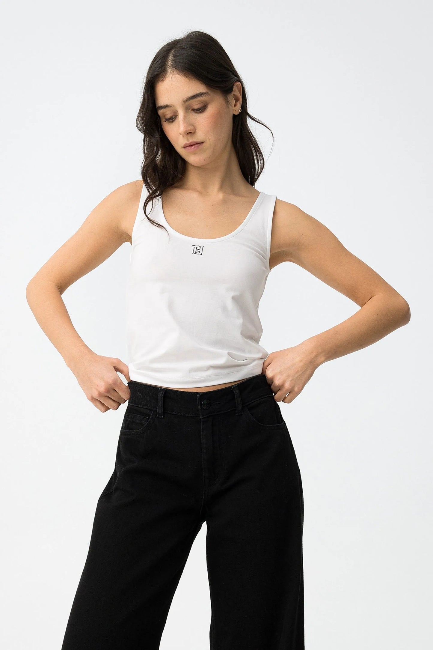 T-shirt Casual Tiffosi Branca Básica para Mulher