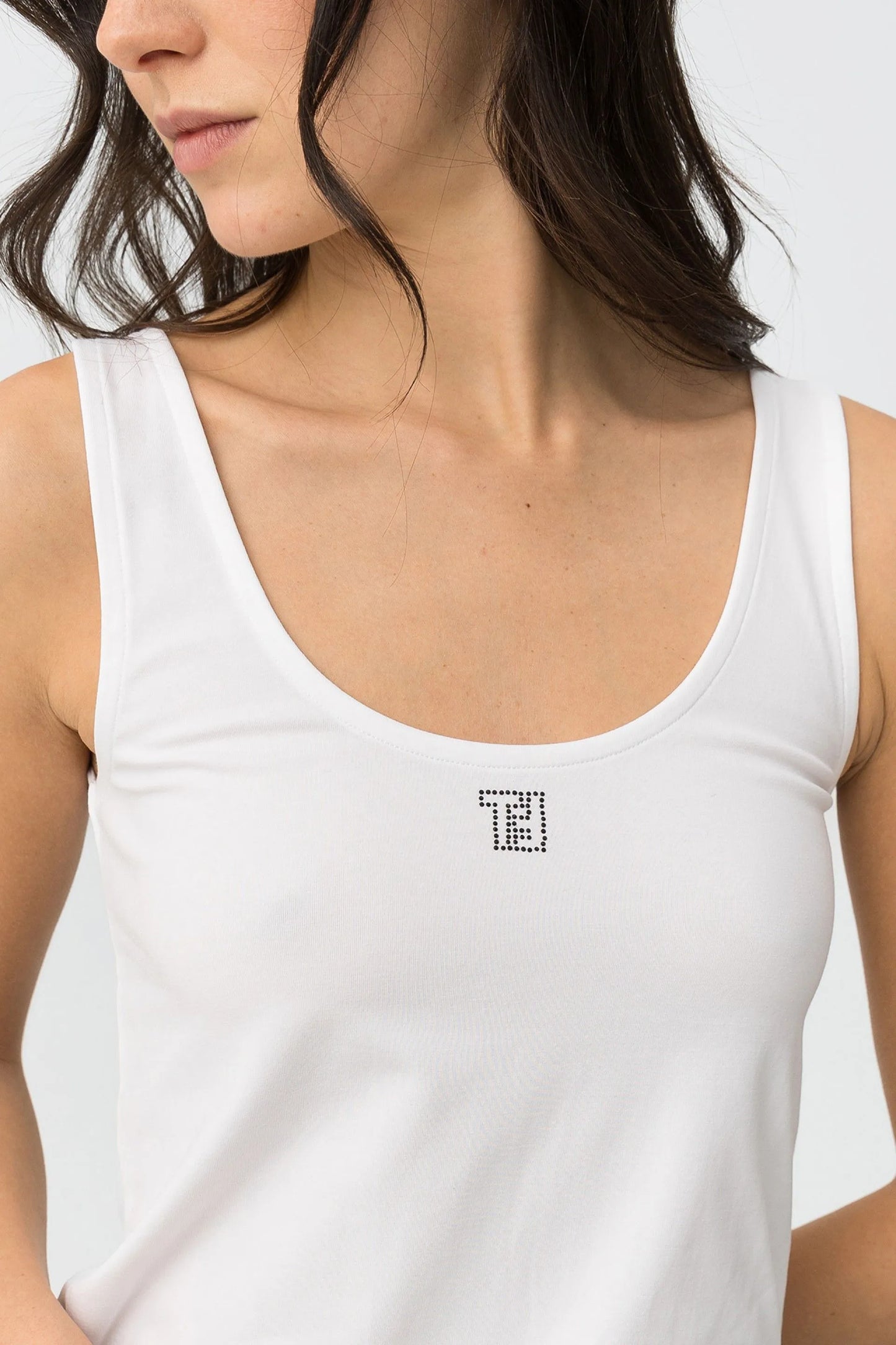 T-shirt Casual Tiffosi Branca Básica para Mulher