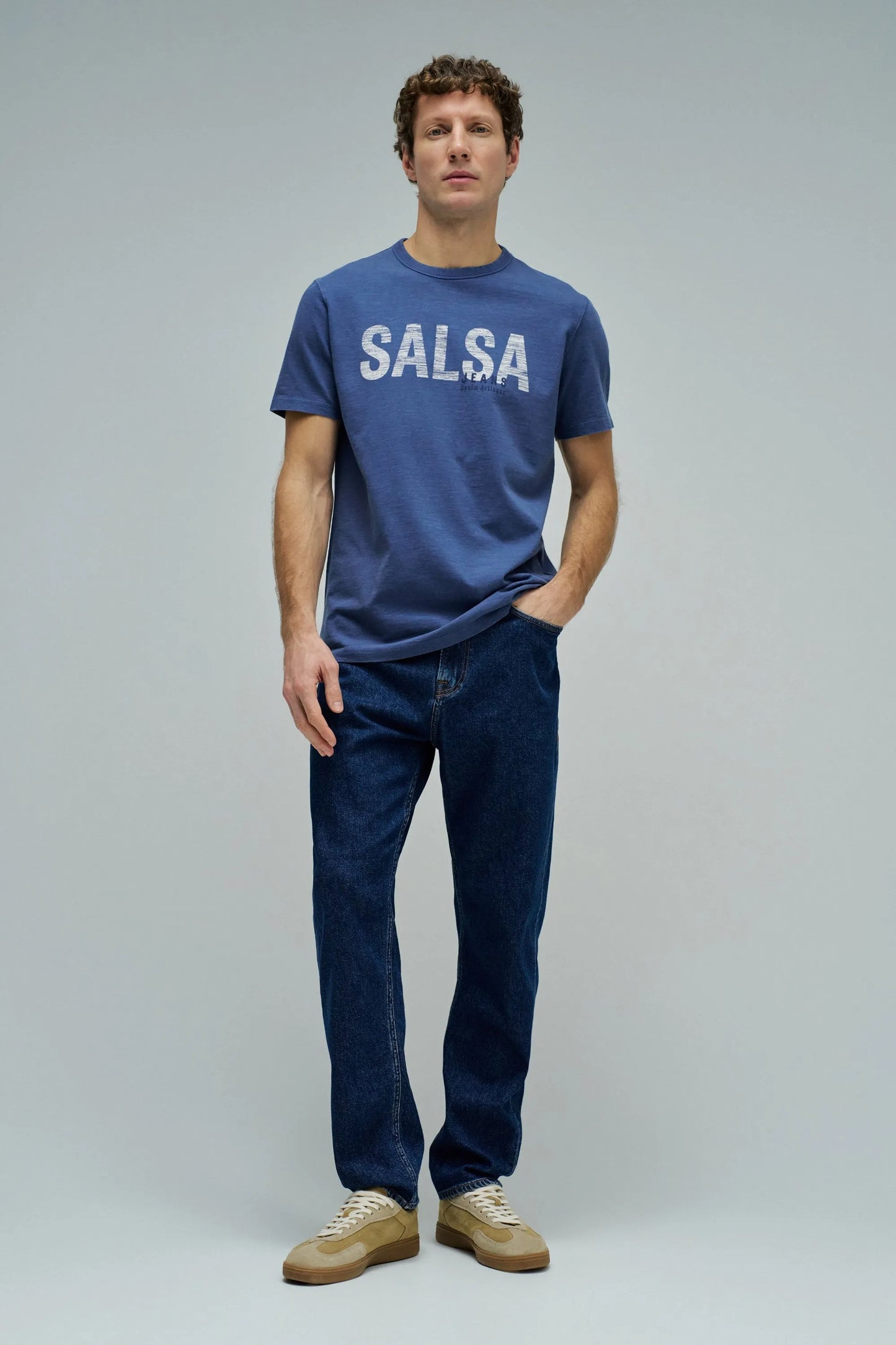 T-shirt Salsa Homem Azul
