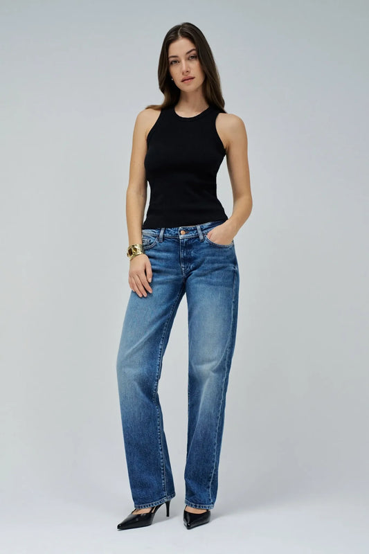 Jeans Salsa Mulher Azul look frente
