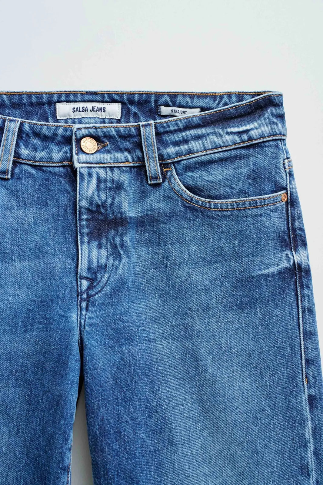 Jeans Salsa Mulher Azul frente detalhe