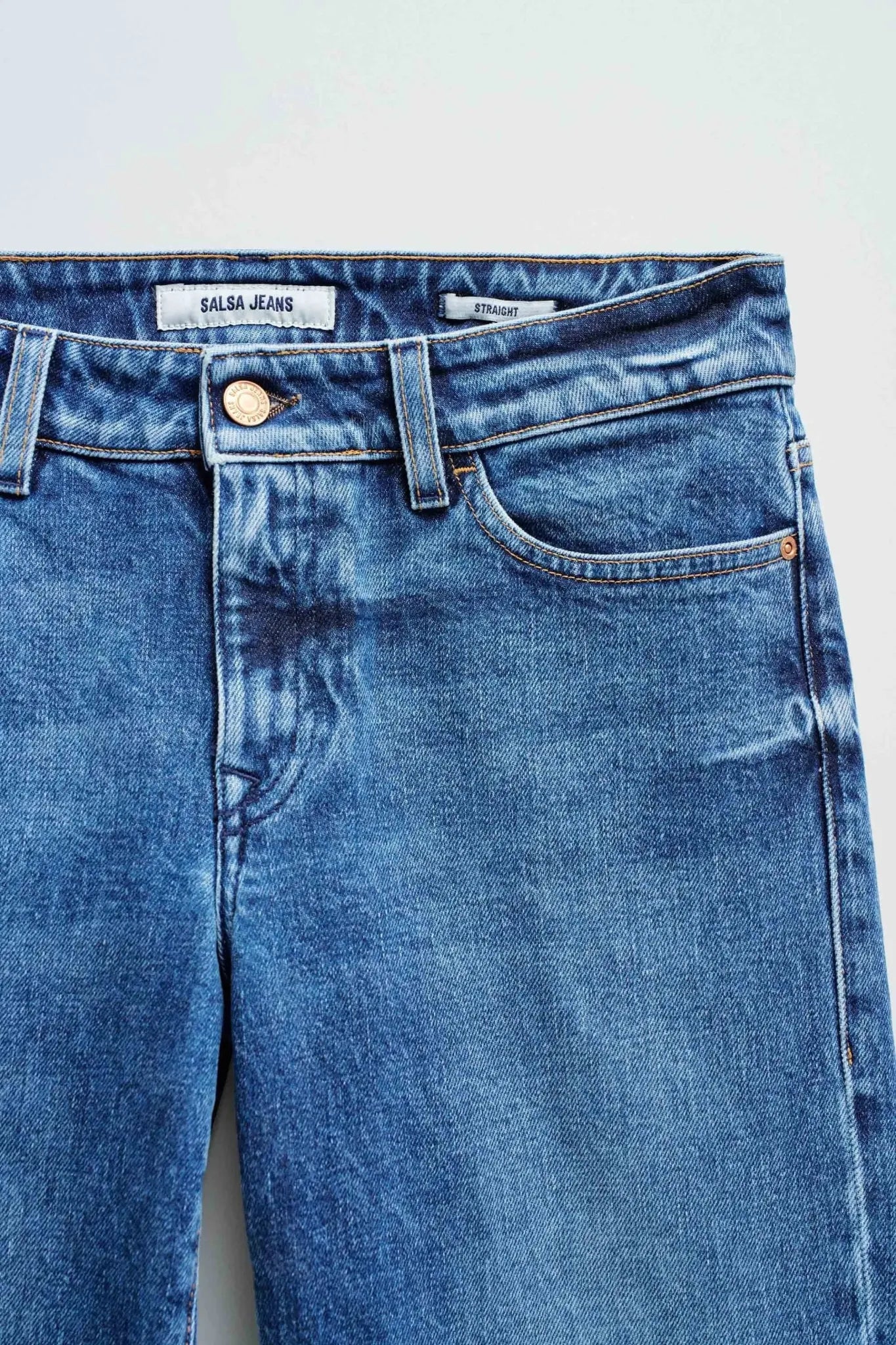 Jeans Salsa Mulher Azul frente detalhe
