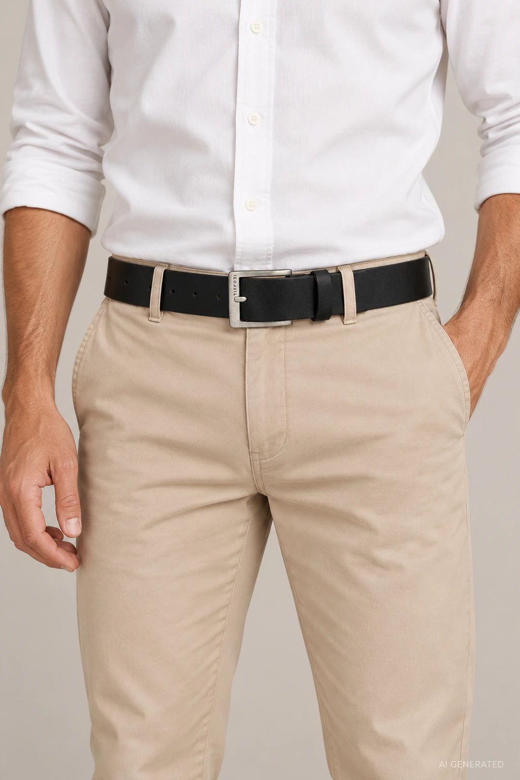 Cinto Tiffosi Mad Preto Homem em modelo — imagem gerada por IA