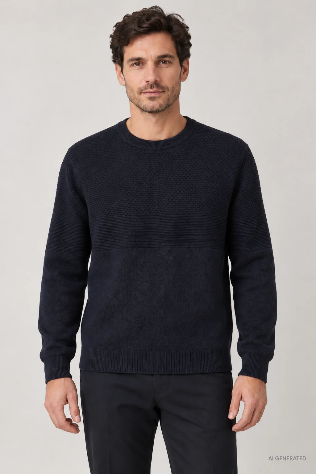 Sweater Tiffosi Texturizado em modelo — imagem gerada por IA