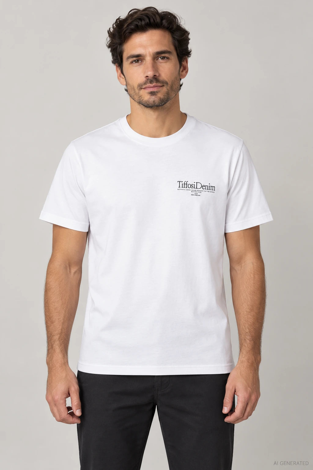 T-shirt Tiffosi Homem Gordon em modelo — imagem gerada por IA