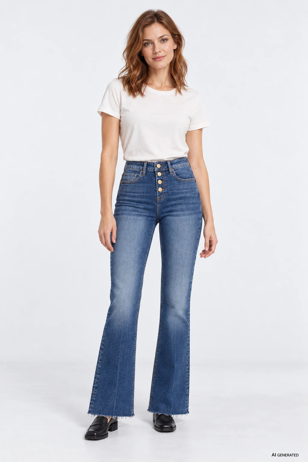 Jeans Tiffosi MEGAN Mulher — M1027 numa pessoa virtual adulta; imagem gerada por IA