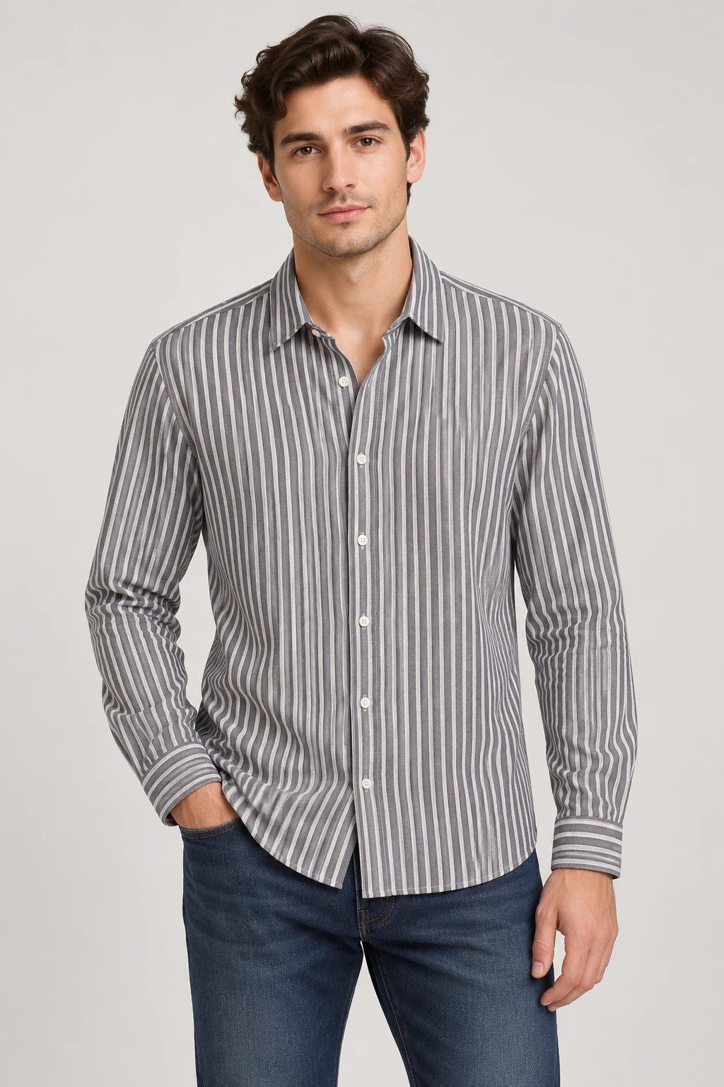 Camisa Tiffosi Homem — Twilight Blue em modelo — imagem gerada por IA