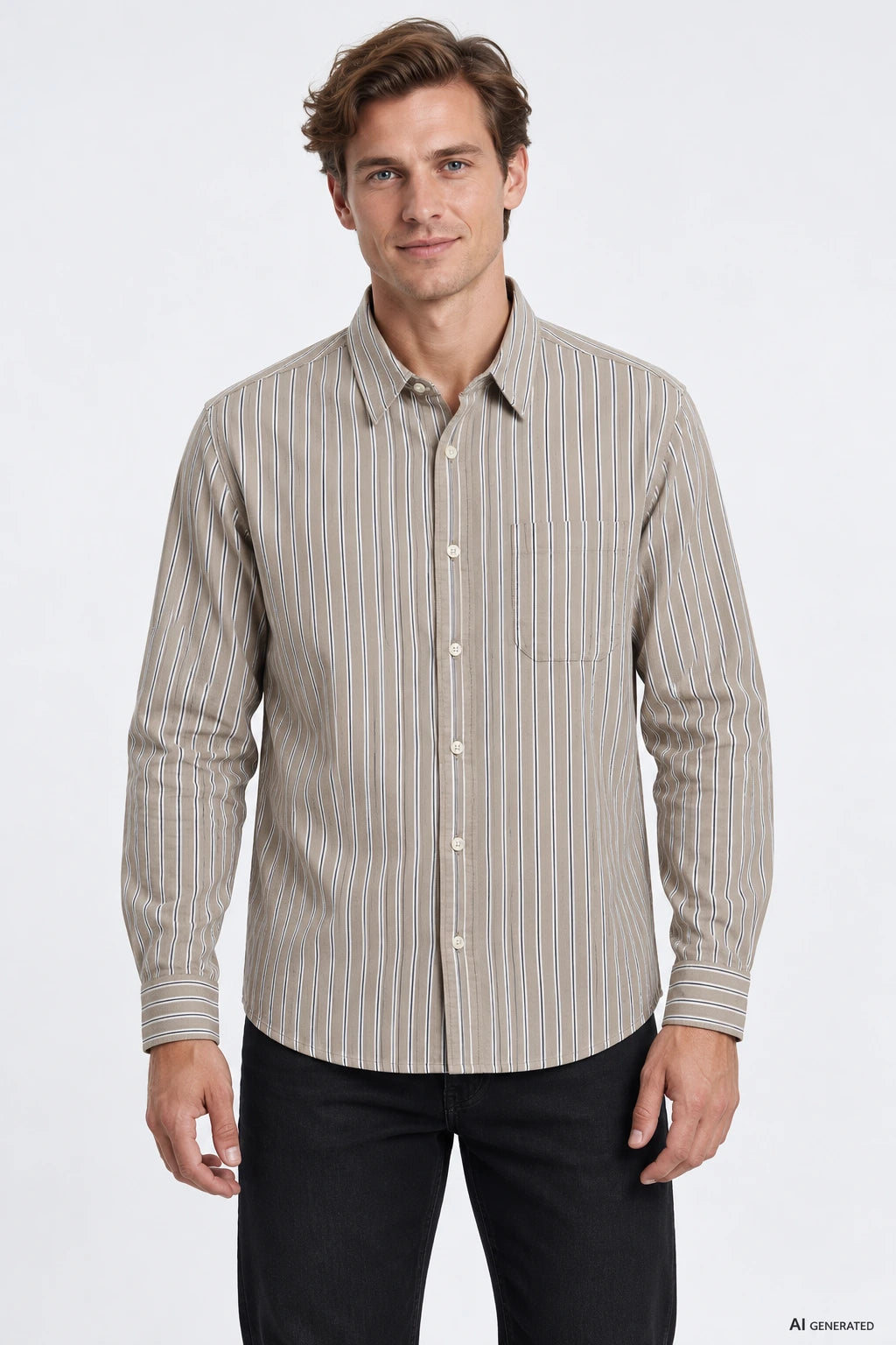 Camisa Tiffosi Stefan Homem — Areia numa pessoa virtual adulta; imagem gerada por IA