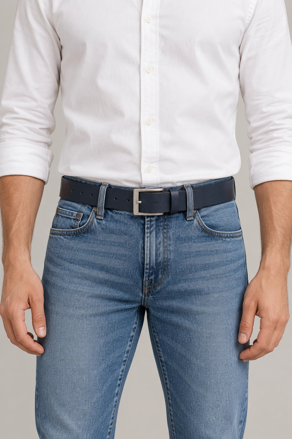 Cinto Tiffosi Mad em modelo — imagem gerada por IA