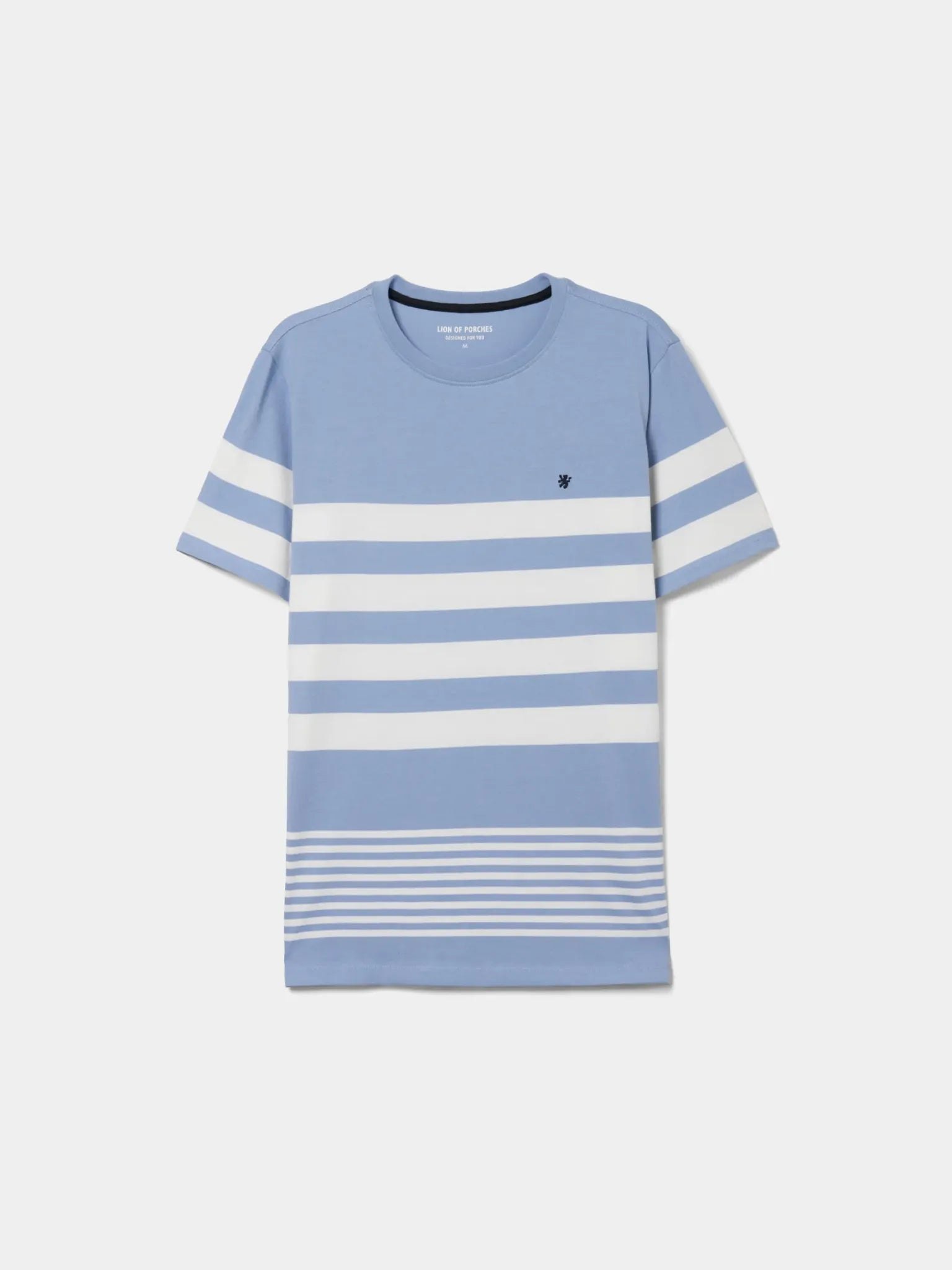 T-shirt azul-claro às riscas Lion of Porches