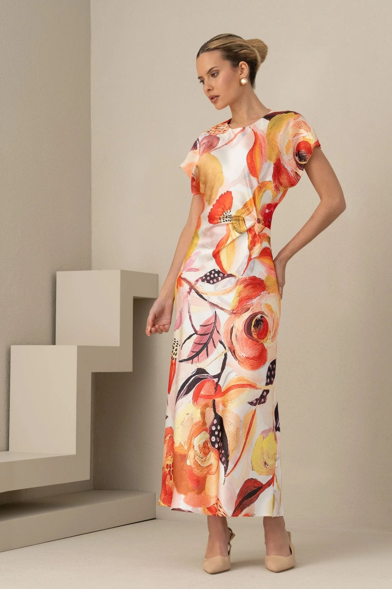 Vestido Midi Cetim Elegance - Armanda Boutique
